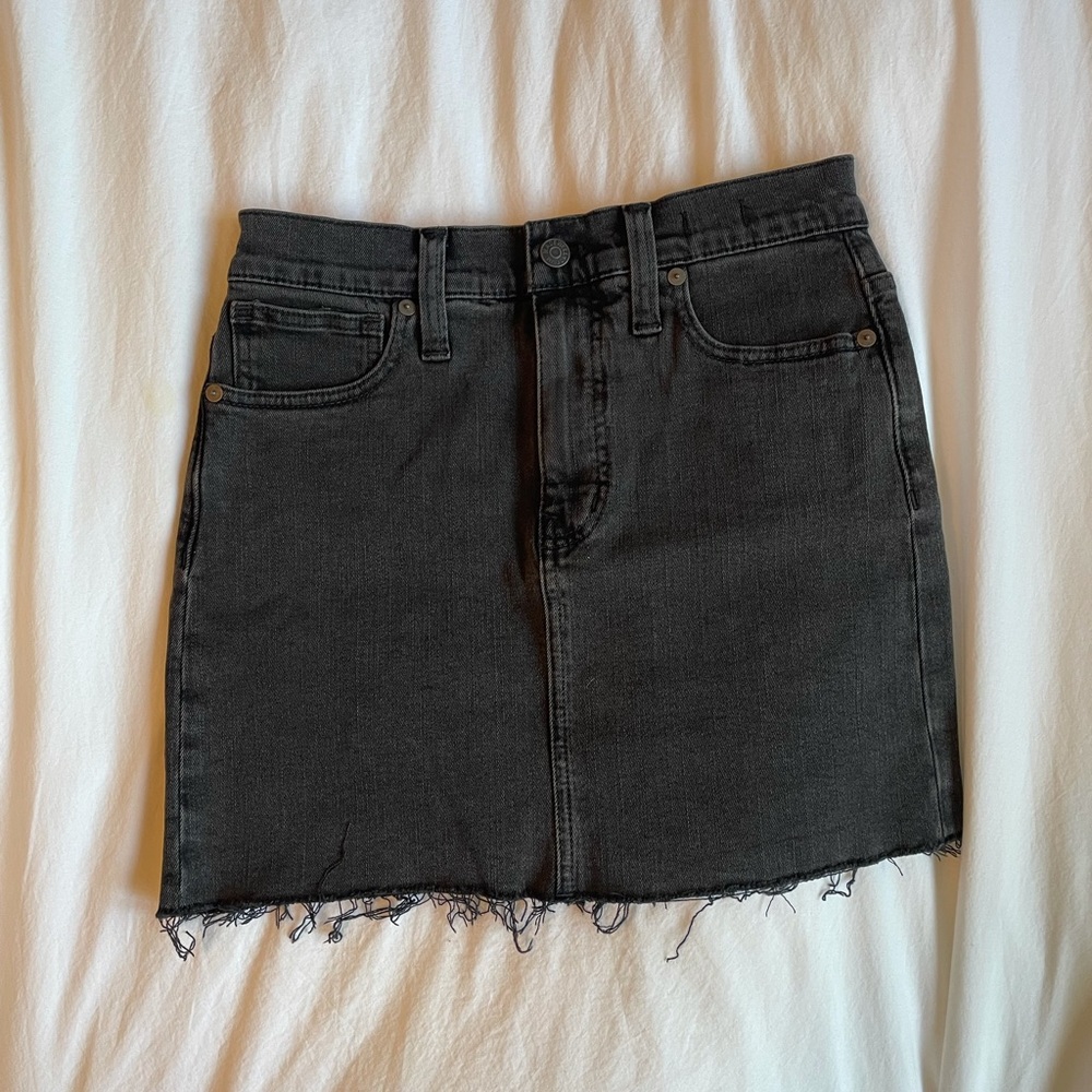 Madewell Black Denim Mini Skirt